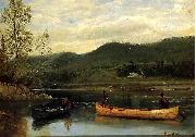 Albert Bierstadt Men in Two Canoes Spain oil painting artist